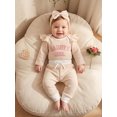 thumbnail image 5 of Loicainy Newborn Infant Girls Fall Outfit 3 6 9 Months Ruffle Long Sleeve Romper Pants and Bow Headband Clothes Set, 5 of 9