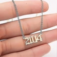 thumbnail image 3 of 1980-2019 Birth Year Number Charm Pendant Stainless Steel Chain Necklace Jewelry_k29-Silver-1992-Model code 29759 Silver 1992, 3 of 3
