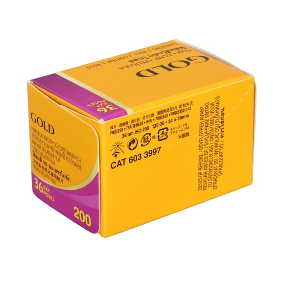 Gold 200 Color Negative Film, 36 Exposures 35mm Film Low Speed Professional Compact Stable Performance for Camera Accessories
