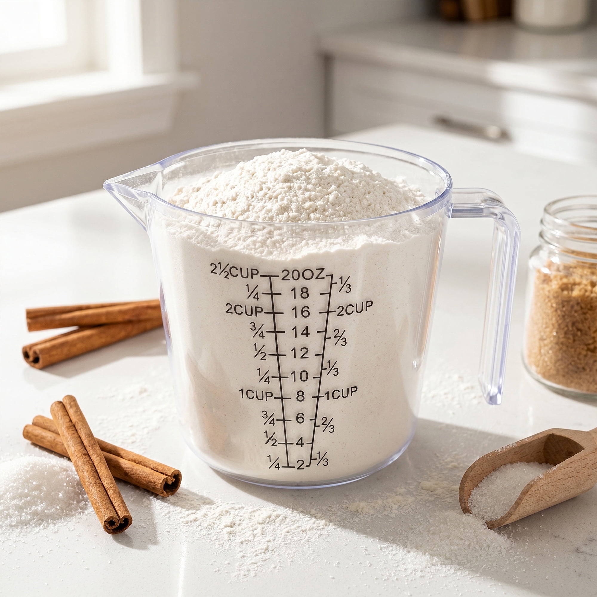 Unique Bargains PS Material Measuring Cup with Clear Marks for Measurement Clear 600ml