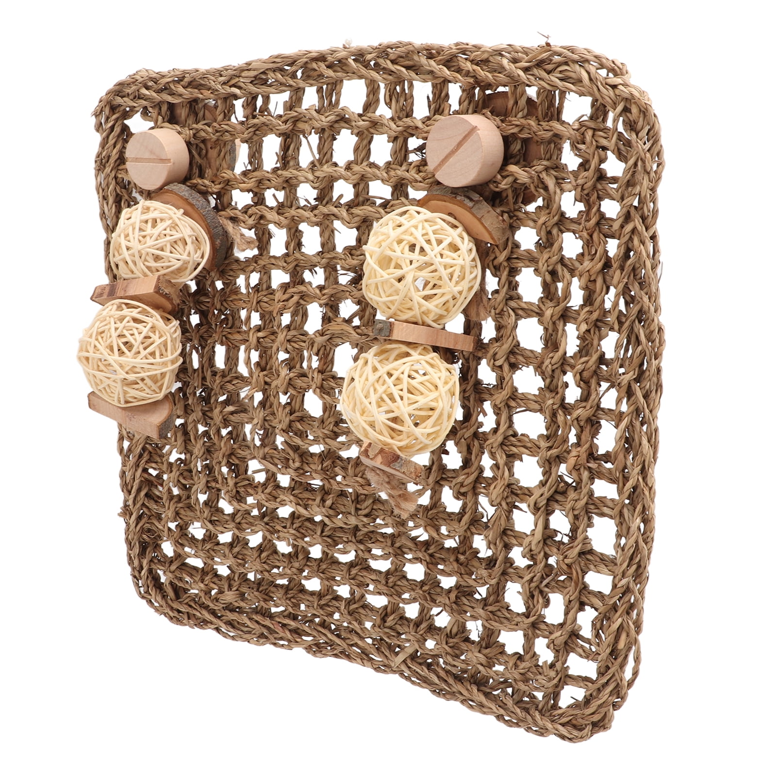 LAZIOEGR Natural Seagrass Pet Mat 13 inches / 33 cm Woven Teeth Grinding Chew Toy Activity Play Board Cage Protector for Rabbits Guinea Pigs Chinchillas Bunnies Small Animals