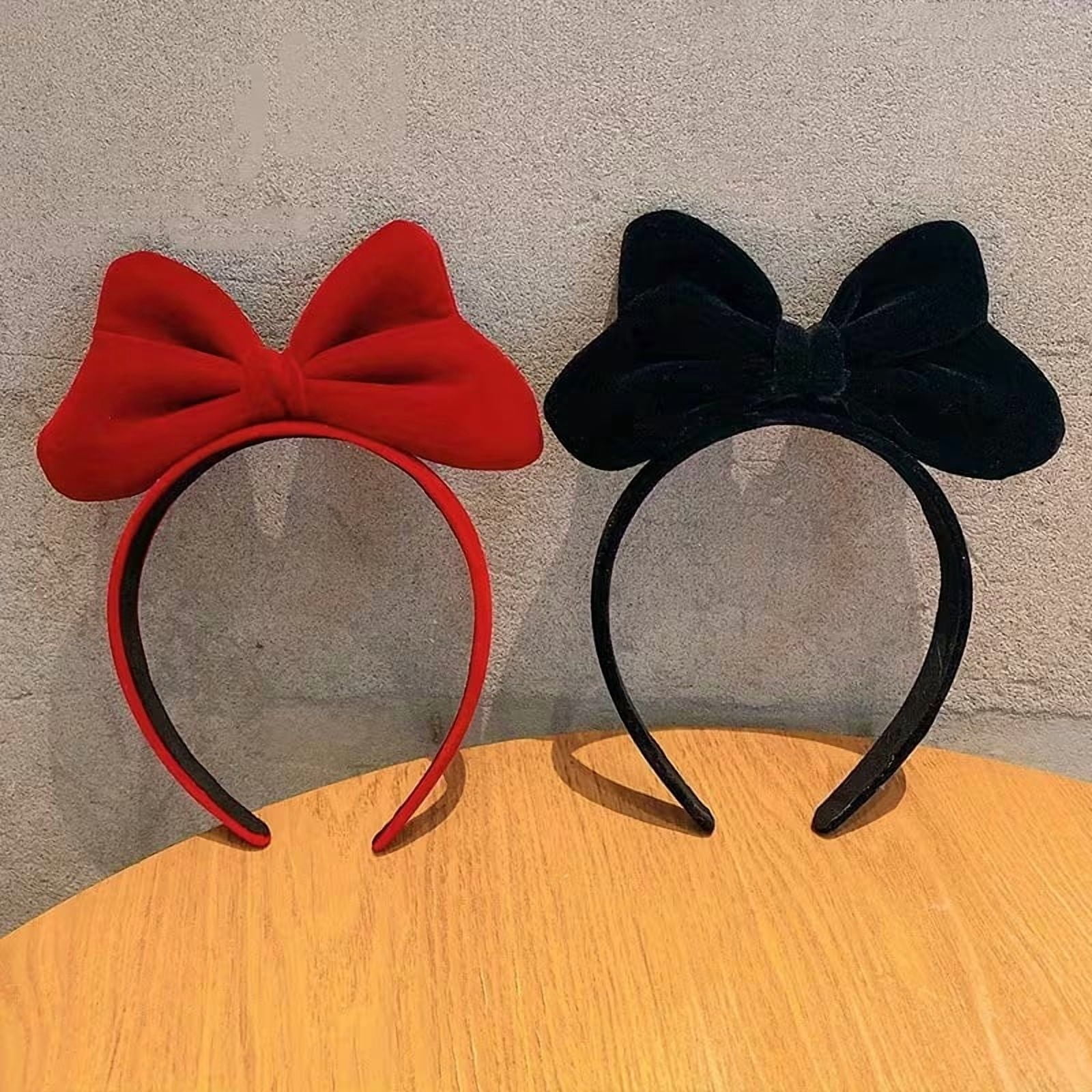 2-piece set of red velvet butterfly hairbands, new autumn and winter retro hair accessories for women, cute plush hair clips