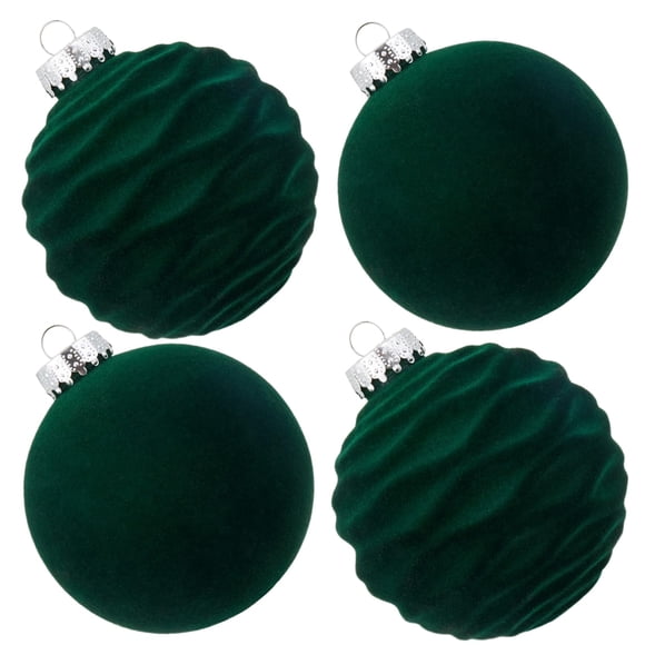 Cristbest Bolas De Navidad De Terciopelo Grandes Colgantes Inastillables Adornos De Árbol De Navidad Para Colgar Árbol De Navidad, Decoraciones De Fiesta De Boda Y Decoración Del Hogar (Verde Oscuro 4