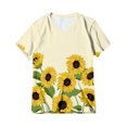 thumbnail image 1 of Vedolay Women'S Tops Women's Casual Summer Tops Round Neck Short Sleeve Pullover Blouse Shirts Solid Color Tunics Blouse,Yellow L, 1 of 3