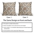 thumbnail image 5 of Brown Vintage Floral Pillow Covers 18x18 Inch Set of 2, Grey Gray Antique Flower Block Print Pattern Decorative Throw Pillowcases Outdoor Farmhouse Cushion Covers Art Decor for Sofa Couch Bed, 5 of 6