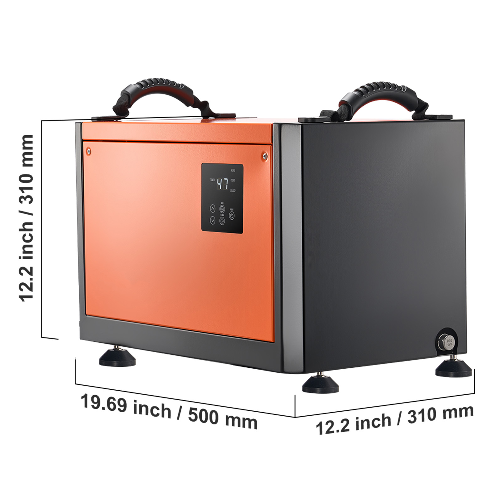 KFFKFF 70-Pint Commercial Dehumidifier with Drain Hose, Q235 Galvanized Steel, 19.69 x 12.20 x 12.20 inch