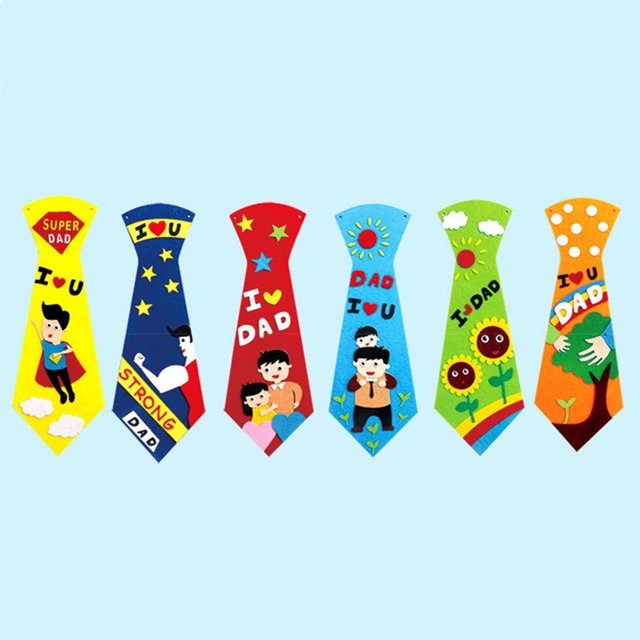 LOLIPPYY 6Pcs/Pack Handmade Teaching Materials Package Nonwoven DIY Tie Assorted Color Festival Gift for Parents