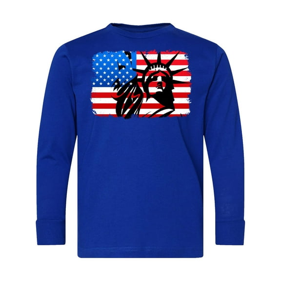 Inktastic Liberty Flag Long Sleeve Youth T-Shirt