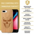 thumbnail image 7 of Case Yard Wooden Case Outside Soft TPU Silicone, Slim Fit Shockproof Wood Protective Phone Cover for Girls Boys Men and Women, Supports Wireless Charging Scary Skull Design case for iPhone-8-Plus, 7 of 7