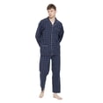 thumbnail image 2 of GLOBAL Mens Yarn Cotton Pajama Set, Long Sleeve Button Down PJ Set for Men Plaid Mens Sleepwear, Sizes S-XXL, 2 of 5