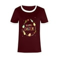 thumbnail image 4 of JeashCHAT Easter Tshirt for Women Easter Bunny Rabbit Egg Print Women Summer Sexy Happy Easter Print Regular Women Round Neck Short Sleeves Top, 4 of 5