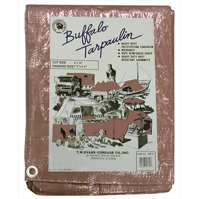 T.W. Evans Cordage Bâche en Polyéthylène Buffalo 20 Pi x 30 Pi, Brun