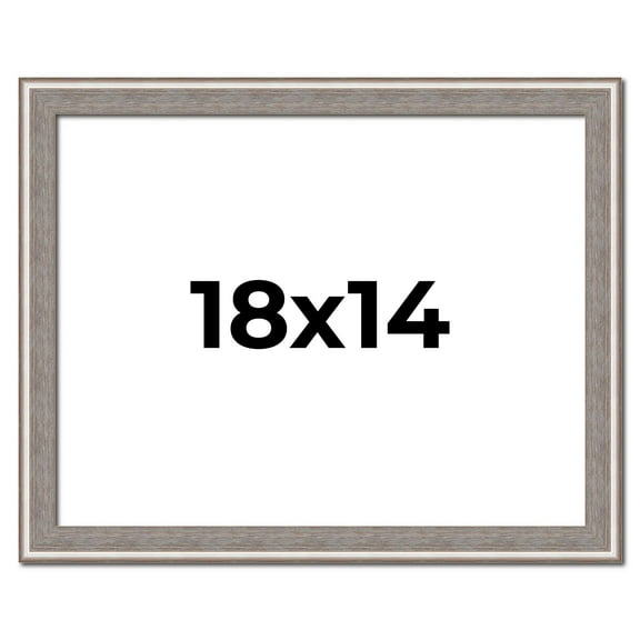 18x14 Frame Grey Real Wood Picture Frame Width 1.25 inches | Interior Frame Depth 0.5 inches | Hans