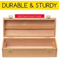 thumbnail image 3 of Sturdy Wood Tool Box  Beechwood Portable Art Supply Organizer - Large Artist Storage Box, 3 of 6