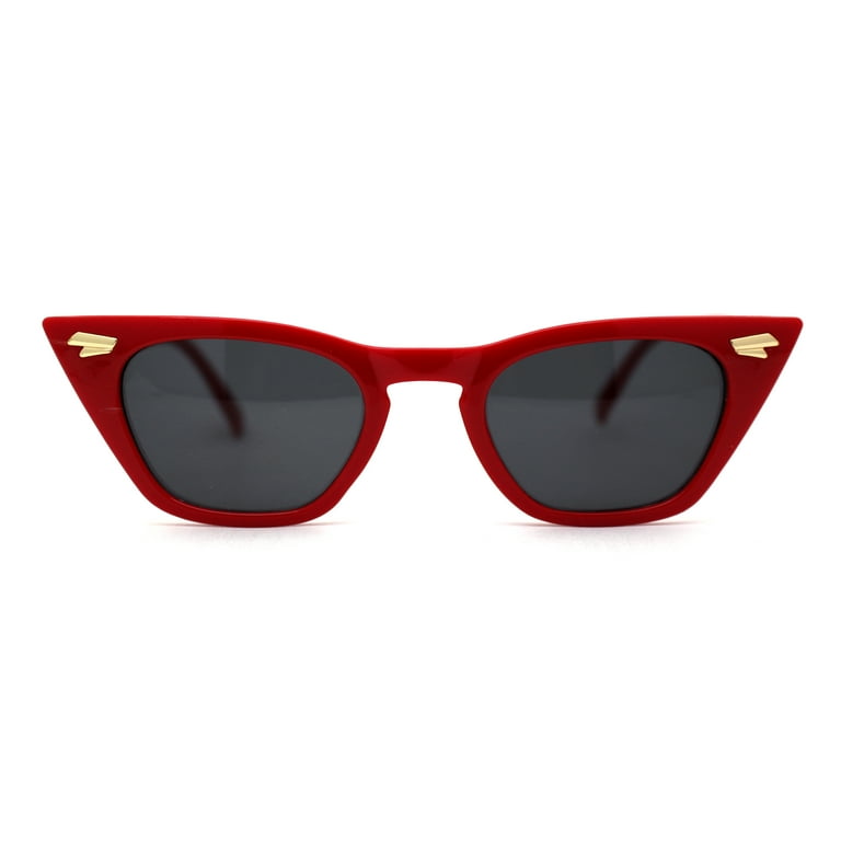 Womens Retro Square Gothic Cat Eye Sunglasses Red Black - Walmart.com