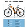 thumbnail image 3 of Qlife Racer Step-Over Mountain eBike for Adults, Max 28MPH 48V10.4Ah 500W Removable Battery Lightweight Electric Bike, 27.5" E-MTB, Orange, 3 of 5