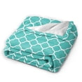 thumbnail image 6 of Green Quatrefoil Pattern Throw Blanket,Super Soft Anti-Pilling Flannel Bed Blankets, 60"x50", 6 of 8