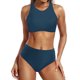 thumbnail image 1 of WILLBEST Traje de Baño Para Mujer, Bikini de Cintura Alta Sexy, Push Up, Traje de Baño de Dos Piezas, Conjunto de Bikini Estampado de Cintura Alta Fruncido Retro de Dos Piezas, 1 of 7
