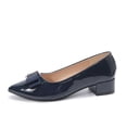 thumbnail image 2 of Rexoro Women Pointed Toe Pumps Bow Decor Slip On Low Chunky Heel Womens Shoes for Office Work Wedding Daily Wear, 2 of 7