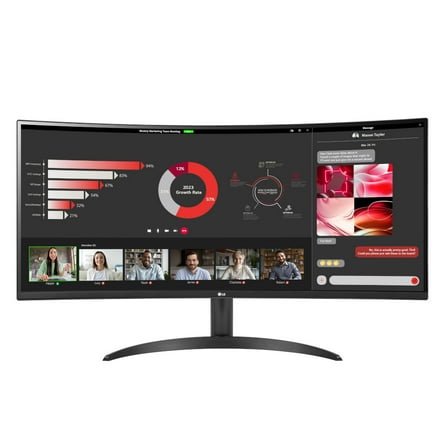 Open Box LG 34" Curved Ultrawide™ WQHD (3440 x 1440) Monitor, Black- 34WR50QC-B, New