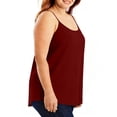 thumbnail image 5 of Women's Cotton Plus Size Adjustable Spaghetti Strap Camisoles Scoop Neck Soft Casual Year-Round Undershirts (1X-5X), #03 Wine XXL, 5 of 6