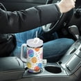 thumbnail image 6 of JSTEL Rainbow Basketball 40 oz Tumbler Stainless Steel Water Bottle Vacuum Insulated Cup with Straw Lid & Handle For Travel Car Cup Holder, 6 of 8