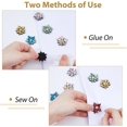 thumbnail image 3 of 14 parches de estrellas con cuentas, 7 colores, hechos a mano, con apliques de estrellas de diamantes de imitación, insignias de vidrio con diamantes de imitación de colores., 3 of 4