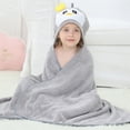 thumbnail image 3 of Qarigey Hogar niños Toalla de baño Chinlon niños absorbente de agua estilo de dibujos animados Adorable albornoz de ducha Ponchos Pijama Blanco negro, 3 of 6