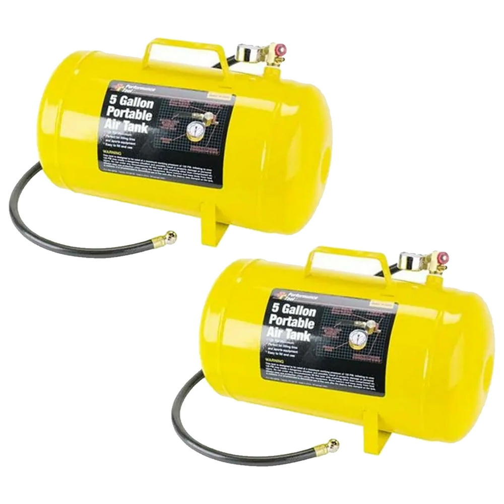 Horizontal Portable Air Tank, 5 Gallon, Steel, 2 PK