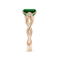 thumbnail image 3 of ANGARA Lab Grown 1.5 Ct Nature-Inspired Emerald Floral Engagement Ring for Women in 14K Rose Gold (Size-8x6mm) | May Birthstone, Anniversary, Jewelry Gift for Women | Lab-Grown Emerald Ring, 3 of 9