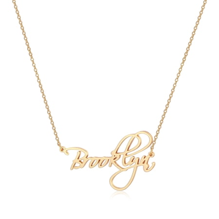 Brooklyn Necklace Personalized, 14K Gold Filled Ivy Name Necklace Personalized Nameplate Necklace Jewelry Gifts for Women Women