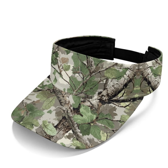 Chririnla Sun Visor Cap with Tree Camo Print, UV Protection Hat for Summer Outdoor Sports and Hiking