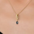 thumbnail image 3 of Gem Stone King 14K Yellow Gold Green Mystic Topaz and Lab Grown Diamond Pendant Necklace for Women | 0.63 Cttw | Gemstone November Birthstone | Oval 6X4MM | With 18 inch Chain, 3 of 6