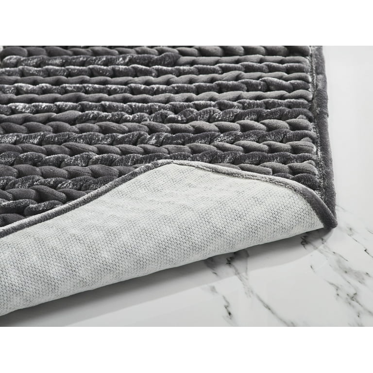 20 X 32 Christa Collection Charcoal Polyester Rectangle Bath Rug - Better  Trends : Target
