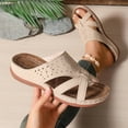 thumbnail image 6 of Bxsruta Crisscross Strap Rhinestone Sandals with Ventilated Design, Thick Cushioned Sole for Women's All-Day Comfort, 6 of 8