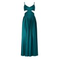 thumbnail image 4 of SAYOO Vestido largo para mujer, correa de espagueti, sin mangas, sin espalda, con cuello en V y plisado SAYOO Moda, 4 of 10