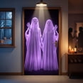 thumbnail image 6 of Halloween Door Cover Ghost Door Curtain Polyester Wall Hanging Decoration Front Door Window Party Backdrop Halloween Festival Scene Decor 35.43 x 70.87 Inch Holiday Entrance, 6 of 6