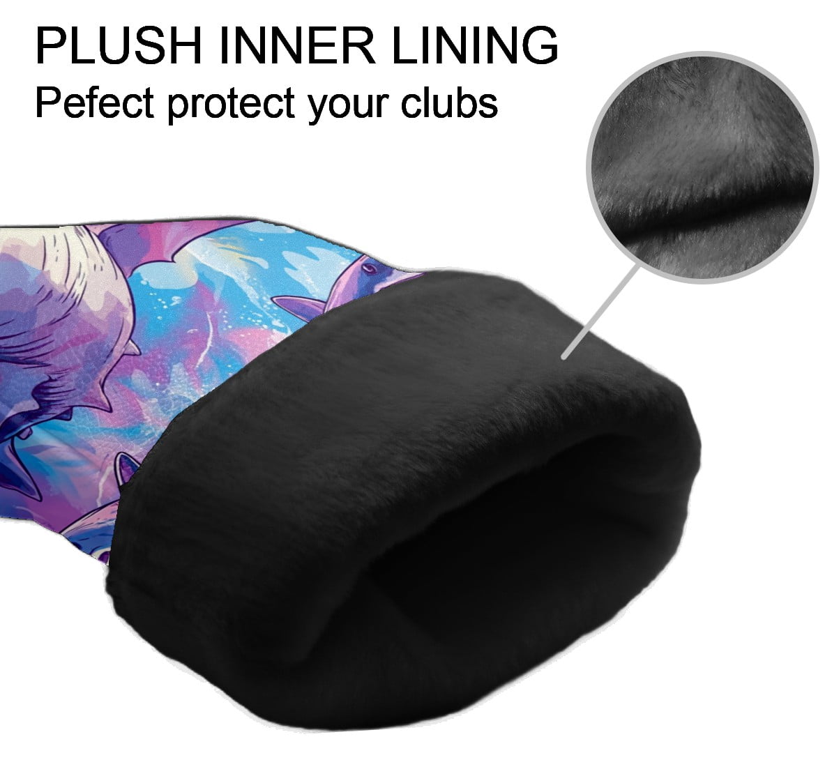 Golf Club Covers PU Leather Waterproof Head Covers for Fairway Woods Hybrids
