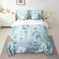 thumbnail image 2 of Shell Comforter Set 7 Piece Bed in a Bag Twin,Teal Blue Ocean Beach Coastal Bedding Set Starfish Octopus Tentacles Sheet Sets with Comforter Underwater Creature Coral Bed Set,Kawaii Fish Room Decor, 2 of 4