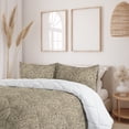 thumbnail image 2 of Ambesonne Vintage Down Alternative Quilt Comforter, Retro Artwork Roses Leaves, King, Eggshell Sage Green Taupe, 2 of 5
