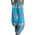 thumbnail image 2 of Mifsaly Ethnic Tribal Print Harem Pants Women High Waist Wide Leg Pant Summer Vacation Casual Trendy Boho Outfits with Pockets XXL, 2 of 7