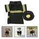 thumbnail image 2 of 1 juego de ropa para perros y mascotas Forma de uniforme de bombero Ropa para mascotas Traje de actuación de fiesta Abrigo transformado para mascota Gato Cachorro Tamaño S Negro, 2 of 5