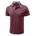 thumbnail image 5 of Mens Polo Shirts Summer Business Dressy Short Sleeve Button Up Collared Tops with Pocket Lightweight Breathable Loose Fit Dress Shirts for Men Red L, 5 of 6
