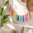 thumbnail image 4 of Orangide Boho Tassel Garland 59 Inch with Wooden Beads and Macrame Fringe, Colorful Yarn Bunting for Nursery, Bedroom, and Party Decor, Perfect for Boho Wall Hanging and Baby Shower, 4 of 7