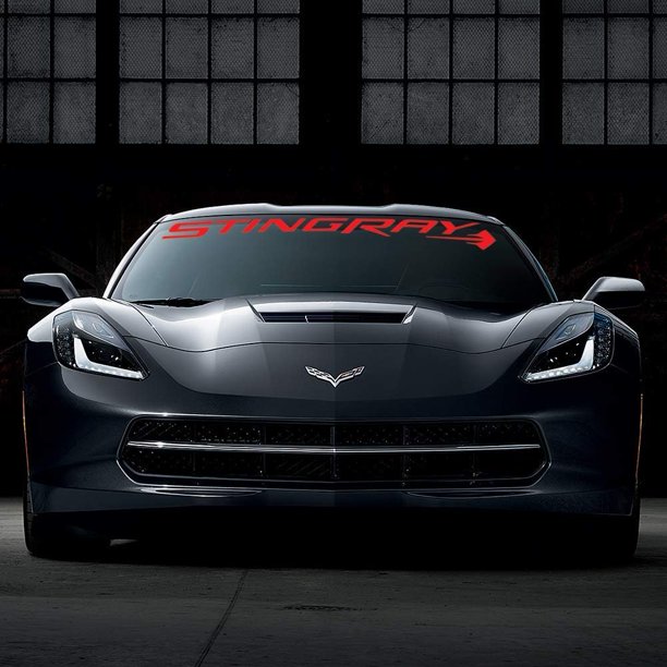 C7 Corvette Windshield Decal Kit (Stingray Script Red)