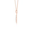 thumbnail image 5 of Natural Blue Sapphire with Moissanite Designer Rectangular Pendant Necklaces for Women in 18K Rose Gold Vermeil, September Birthstone Jewelry Gifts for Her Birthday, Anniversary, Mothers, Valentines, 5 of 7
