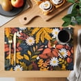 thumbnail image 2 of Spring Flower Placemats Set of 1, Pastoral Orange Leaf Non-Slip Place Mats Washable Table Mats for Kitchen Dining Table Decorations Indoor/Outdoor, 2 of 9