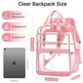 thumbnail image 4 of KOITHOT Clear Backpacks Large Heavy Duty PVC Waterproof Transparent Bookbag for School Adult Work, Pink, 4 of 7
