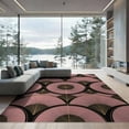 thumbnail image 2 of ODIKA 8'x10' Washable Area Rug Durable, Non-Slip Pink Covering Radiating Panel Abstract Symmetrical Aesthetics for Living Room, Under Sectional, Family, 2 of 7