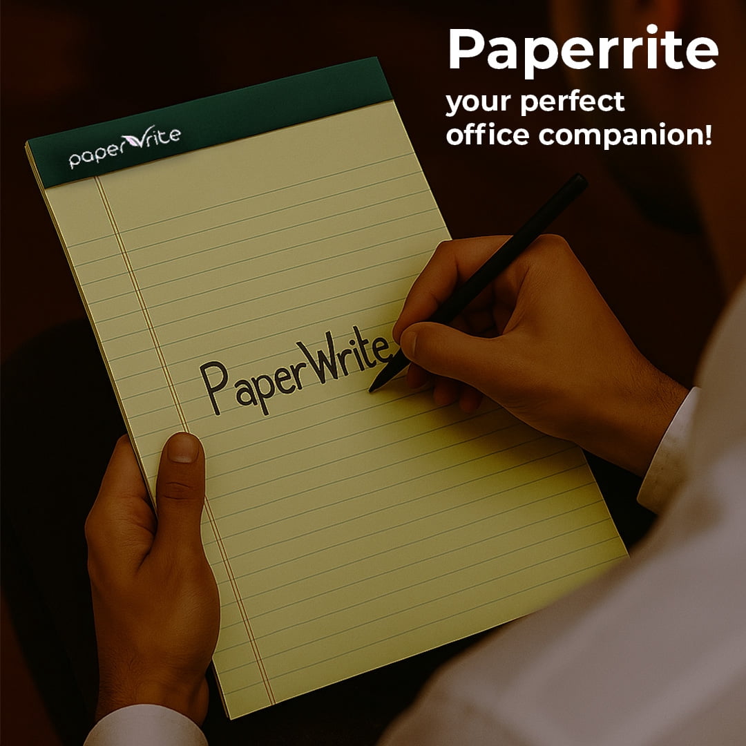 Paper Rite Large Writing Pads | Pack of 12 | 50 Sheets | 11.75 x 8.5 Inches | Blue Pink Green | Daily Use Notebooks